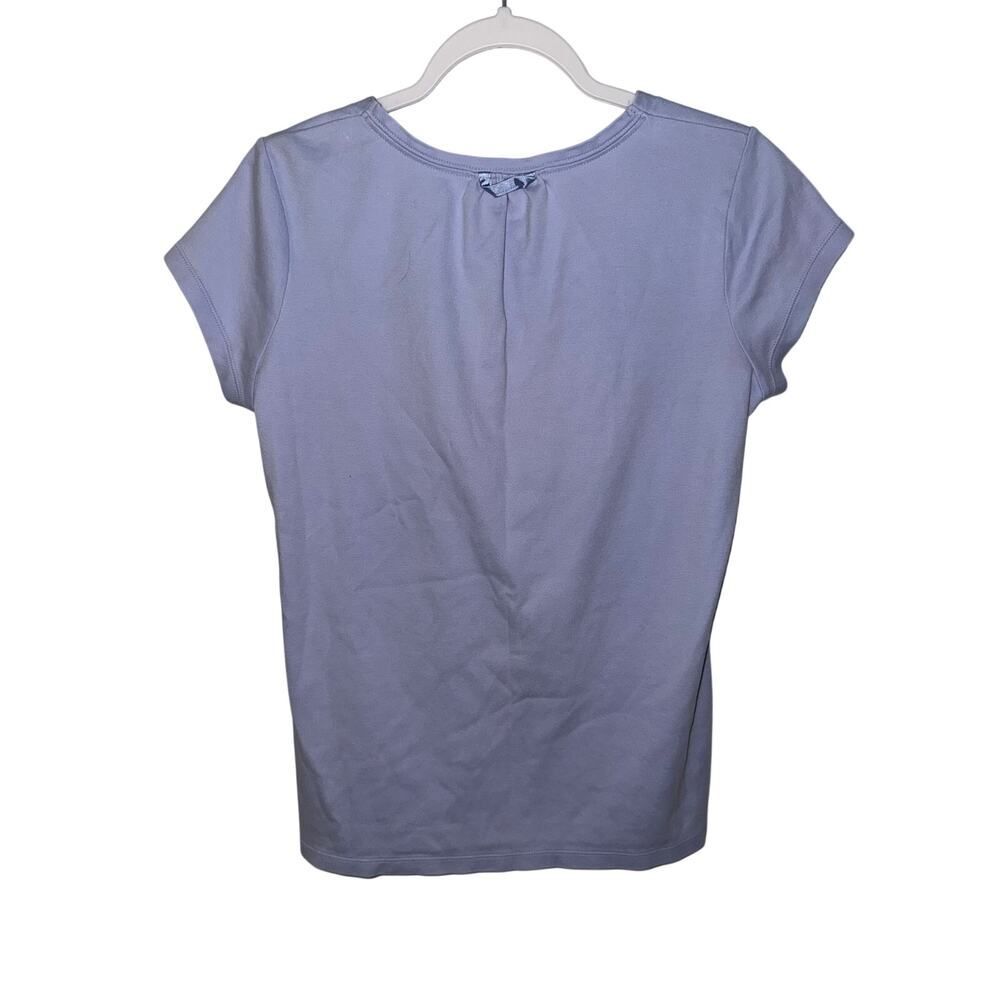 Lands' End Lavender Cotton Pleated Scoop Neck Top M - Picture 5 of 8